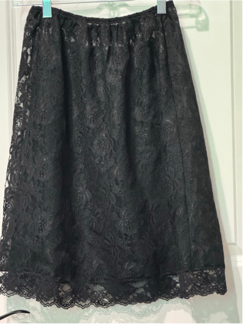 Women's Jenelle of California Black Lace A-Line Sheer Pull-on Skirt Size S